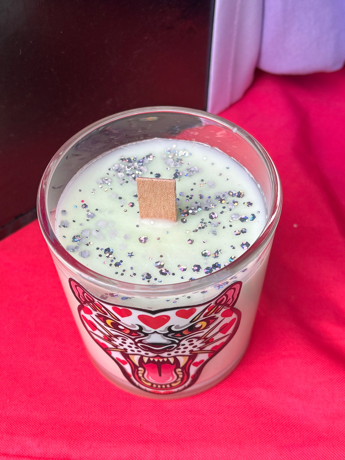 Heart Leopard Candle