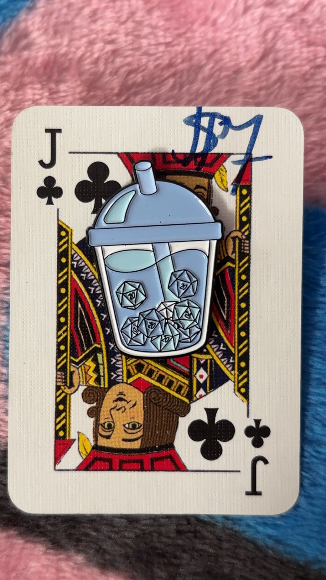 DnD Dice Boba Enamel Pin