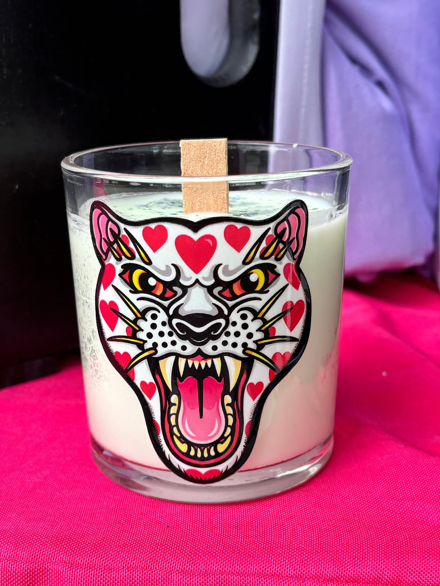 Heart Leopard Candle