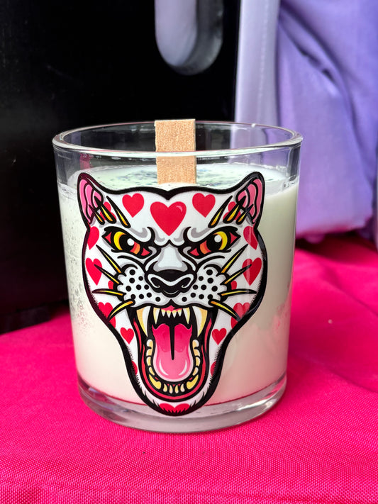 Heart Leopard Candle