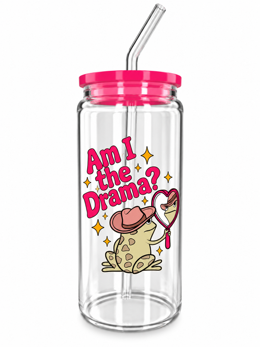 Am I the Drama? – 20oz Glass Tumbler