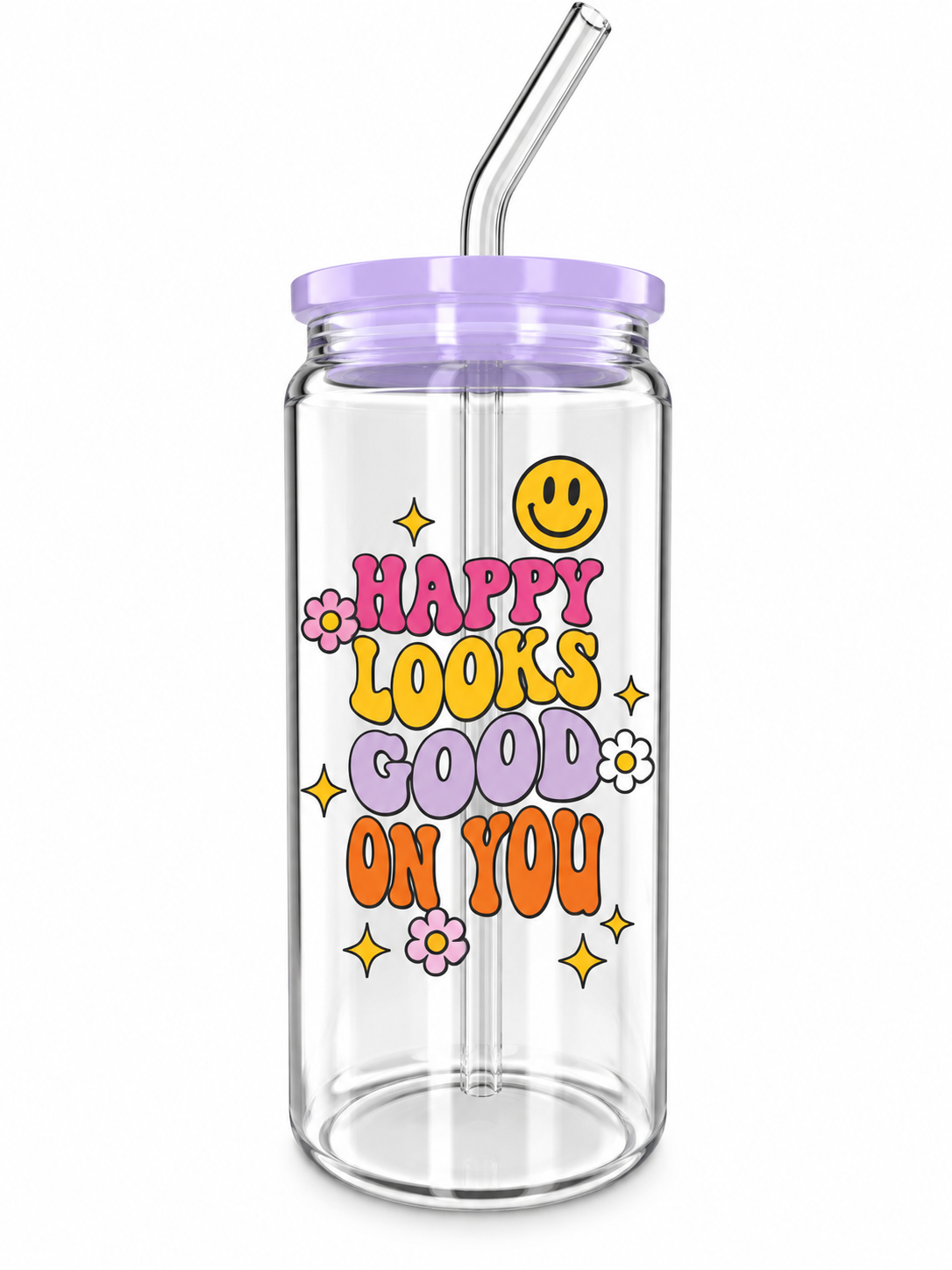 Happy Looks Good on You – 20oz Glass Tumbler