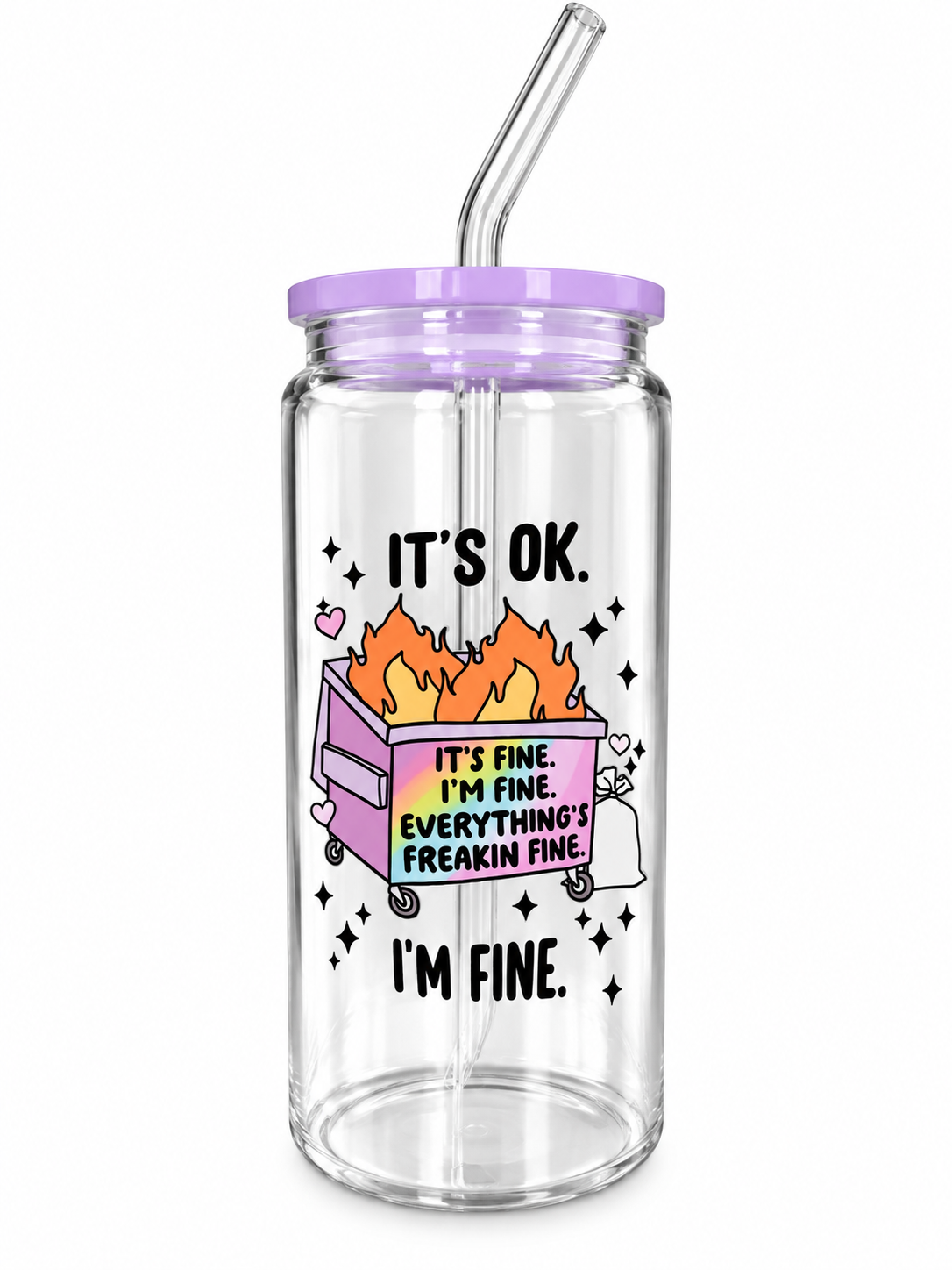 It’s OK, I’m Fine – 20oz Glass Tumbler