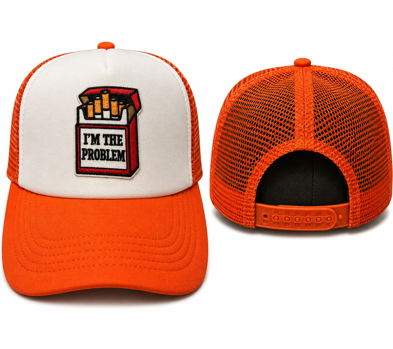 I’m the Problem Trucker Hat | Orange Graphic Snapback Cap