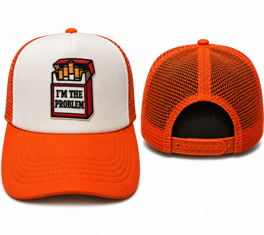 I’m the Problem Trucker Hat | Orange Graphic Snapback Cap