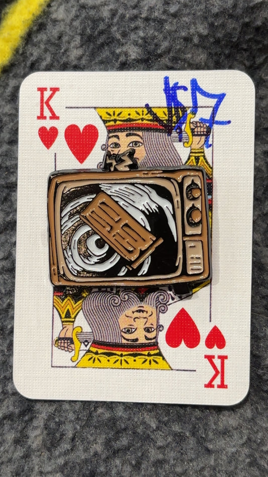 Spiraling Door TV Enamel Pin